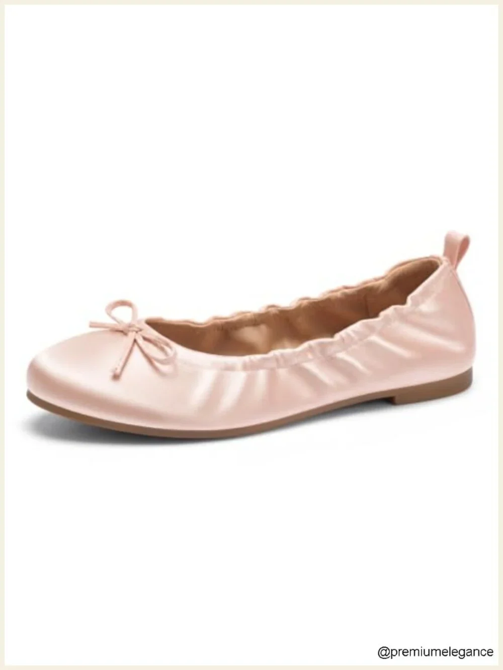 Women's Ballet Flats Bow Round Toe Slip On Dress Shoes Comfortable Work Flats